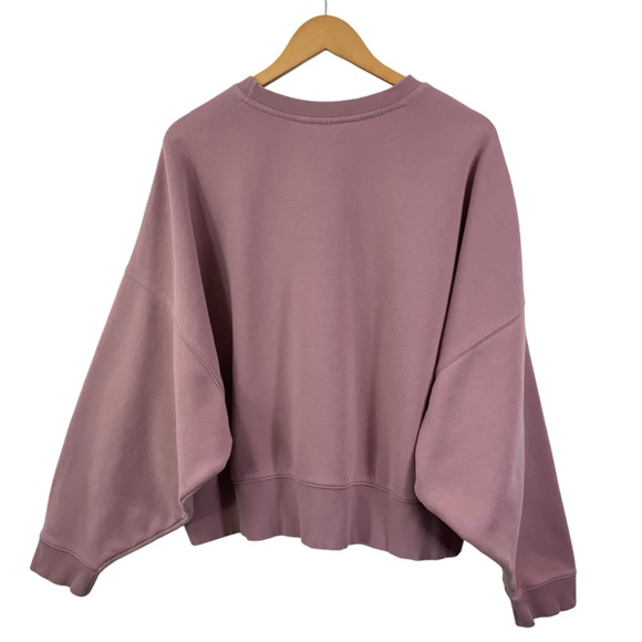 ADIDAS ORIGINALS Size XL Sweatshirt Cropped Loose Fit Magic Mauve Oversized C18 - Picture 5 of 10
